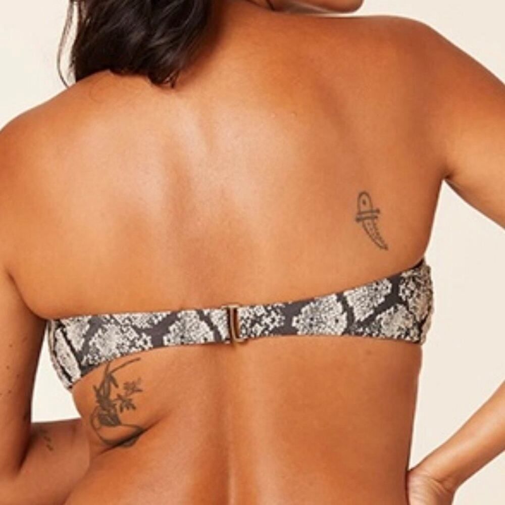 NWT Andie Snakeskin Gray The Scala Swimsuit Top Size Small - Picture 2 of 8